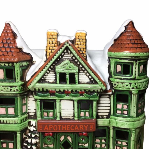Lefton Christmas Apothecary Building #06900 Geo Z. Lefton Ceramic 1988 - Picture 6 of 14